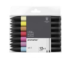 Winsor & Newton marqueur, 2, Set de 12 + 1 blender