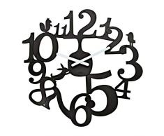 koziol horloge mural [pi:p], thermoplastique, noir, 3,2 x 45 x 44,5 cm