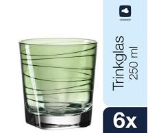 Leonardo 018230Â Vario Lot de 6Â Petit Gobelet STRUTTURA Verde, Verre, Vert, 8,30Â x 8,30Â x 9Â cm, 6Â unitÃ©s