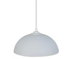 Tosel 16444 Suspension 1 Lumière, Verre, E27, 40 W, Blanc, 25 x 90 cm