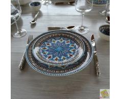 Assiette Ã entrÃ©e ou dessert Bakir turquoise - D 20 cm
