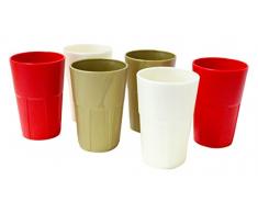 Mojito Design - Lot de Verres à Cocktail en Plastique, Multicolore, 7,8 x 7,8 x 11,5 cm, 35 cl