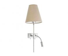 Faro Barcelona 29991 SABANA Lampe applique beige avec lecteur LED gauche