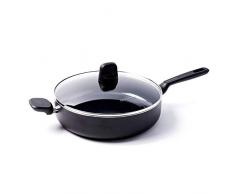 GreenPan CC001662-001 Memphis 28 cm Sauteuse avec Couvercle-4.2L-100% sans PFOA/PFA-RevÃªtement AntiadhÃ©sif Sain en CÃ©ramique-pour Induction/Four/Lave-Vaiselle, 4.2 liters, Noir