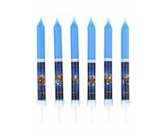 Avengers 346192 12 Bougies Bâtonnets, Cire, Bleu, 1 x 1 x 9 cm