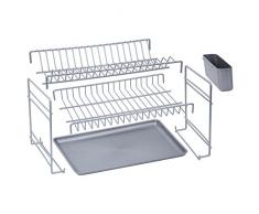 Sauvic 89025-Ãgouttoir à Vaisselle, démontable, plastifié Gris, Petit, 38,5 x 25 x 28 cm.