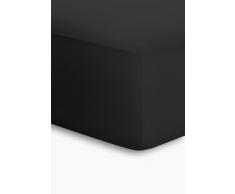 Schlafgut Jersey-Elasthan Boxspring Drap Housse, Coton, Noir, 220 x 100 cm