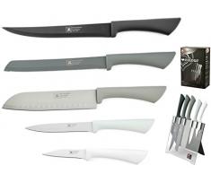 Scheffield Bloc avec 5 Couteaux Lame Anti-AdhÃ©sive-Assorties Acrylique 20 x 11 x 33,5 cm