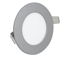 Tibelec 306040 Spot Plat à encastrer Rond LED 150 lumens Métal/Verre 4 W Integrated Argent 85 x 85 mm