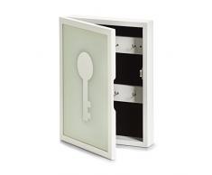 Zeller 13841Â de clÃ©s/Memo Box Key, MDF/Verre Armoire Ã clÃ©s MDF Blanc 22Â x 5Â x 30Â CM
