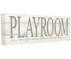 Le Stupell Home Decor Collection Salle de Jeux Home of Malice Makers Décoration Murale tendue, Toile, Multicolore, 25.4 x 64.52 x 60.96 cm