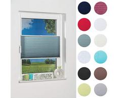 K-Home Klemmfix Store plissÃ© Palma, lumiÃ¨re Protection, Tissu, Bleu pÃ©trole, Tissu, pÃ©trole, 70 x 210 cm