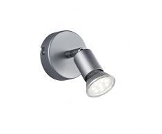 Reality, Spot, Paris incl. 1 x LED,GU10,3,0 Watt,3000K,230 Lm. Corps: metal, Titane Ø:8,0cm, H:11,0cm IP20