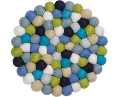 myfelt Fritz Feutre Boule de Rond Dessous de Plat Laine Vierge, Multicolore, Ã 20Â cm