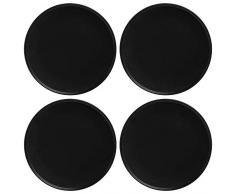 Maxwell Williams Assiettes Ã dessert Motif mouchetÃ© Caviar, Porcelaine, Noir , 21 cm