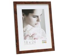 Deknudt Frames S43AG2 Cadre Photo avec Filet Doré Bois de Loupe Brun 13 x 18