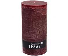 Spaas Bougie Pilier Rustique Non parfumée en Cire de Paraffine Bordeaux 100 mm x 200 mm