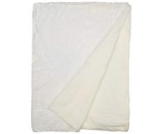 Plaid LOUP - Fourrure chaud et doux - 100% POLYESTER - OURSON - Blanc A0 - 125 x 150