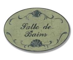 Stupell Home Aspect craquelé de Salle de Bains de Baignoire Ovale Plaque Or