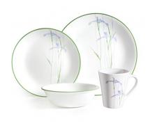 CORELLE Ombre Iris et résistant aux Chocs Ensemble de Vaisselle, Vert, Violet, 29.5 x 14.5 x 29 cm