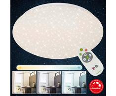 Briloner Leuchten Lampe de plafond LED blanc Ã©toilÃ© avec tÃ©lÃ©commande pour rÃ©gler la tempÃ©rature de la couleur â Dimmable, 15W â DiamÃ¨tre 29,3 cm