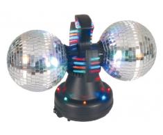 Naeve leuchten lampe de table rotor/32âmiroir lED avec changement de couleur 12 v/600 mA/50 hz/arrêt/36 cm x 21 cm/boule ø 21 cm cm/11/miroir en plastique noir avec moteur 539261 multicolore