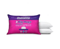 Slumberdown Big Hugs Lot de 2 oreillers en Polycoton Blanc 74 x 48Â cm