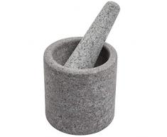 Point-Virgule PV40107 Mortier en Granit, 11x11cm, Double Face, Demi Poli, Gris, 11 cm