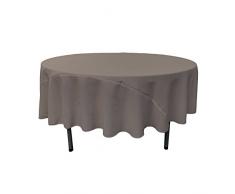 La Nappe Ronde en Lin, 228,6 cm, Polyester, Gris foncé, 228.5 x 228.5 x 0.04 cm