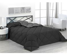 SABANALIA enbi 400-180R/N - Couette Bicolore 400 g Cama 200-280 x 270 Gris/Noir