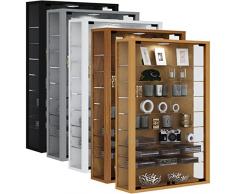 VCM Vitrosa Vitrine Mural, Bois, Noir, 90 x 59 x 18 cm