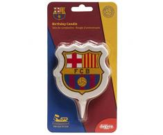 Fc Barcelone 346136 Bougie Figurine 2D 7.5CM, Cire, Bleu/Rouge, 8 x 2 x 12 cm