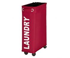 WENKO 3450114100 Panier à Linge Corno, Rouge, 43 Litres, Polyester, 18,5 x 60 x 40 cm