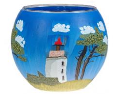 Him CC80 Phare 3 Photophore Verre Multicolore