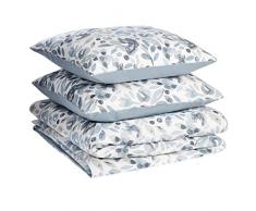 AmazonBasics Parure avec housse de couette en microfibre de qualité supérieure Bleu aquarelle (Watercolour Blue Fog) 200 x 200 cm / 65 x 65 cm