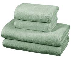 AmazonBasics Set de 2 draps de bain et 2 serviettes de bain Ã sÃ©chage rapide - Vert mousse