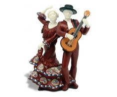Nadal Couple avec guitare Rouge figurine dÃ©corative, 13,5Â cm