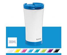 Leitz WOW Mug de Voyage, Acier Inoxydable, Isolation Thermique pour Boissons Chaudes et Froides, Réutilisable - Bleu