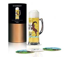 RITZENHOFF, Chope à bière en cristal de 500 ml, de Jens Rotzsche, avec cinq dessous de verre