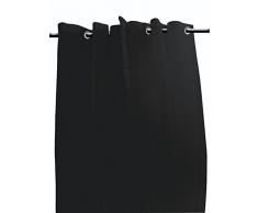 Soleil dOcre Voilage ÃÂ ÃÂ oeillets Polyester Noir 135x250 cm