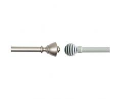 AmazonBasics Tringle Ã Rideau 2,54 cm avec Embouts en Forme de Vase, 90 Ã 180 cm, Nickel & Trim&Tram 5800/006 C9 Soho Kit de Tringle Extensible Blanc 110 Ã 210 cm