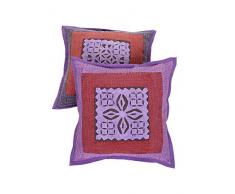 RAJRANG Indian Ethnique Coussin Home DÃ©cor Couverture Oreiller 16X 16 Violet