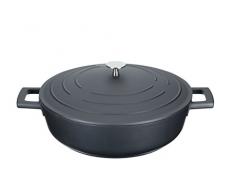 Kitchencraft Masterclass 7Â Points en Fonte daluminium Induction antiadhÃ©sif Peu Profond Cocotte, Noir, 4Â Litre