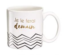 Draeger - Mug Original - Tasse à Thé à Offrir en Cadeau à Vos Proches - Tasse à Café en Porcelaine Fine - 350 ML 8 cm de diamètre x 8,5 cm de Hauteur (Je Le Ferai Demain)