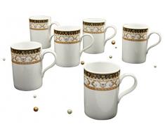 Creatable, 15087, Majestosa Noir, 6 Mugs, Porcelaine, Multicolore, 23,5 x 19 x 13,5 cm