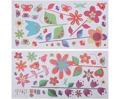Walplus Stickers muraux Fleurs et Papillons colorés