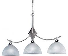 Honsel 77733 Lampe suspension Nickel mat/chromÃ© / Verre dalbÃ¢tre