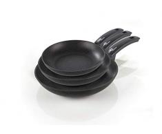 Moneta Etnea Set de poêles, 3 pièces, Induction Non Convenable, 20-24-28 cm, Noir