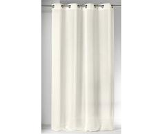 HomeMaison Voilage Etamine Tissee Rayures, Polyester, Ivoire, 1x140x240 cm