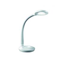 Reality, Lampe de table, Cobra incl. 1 x LED,SMD,3,0 Watt,3000K,300 Lm. Corps: Plastique, Blanc L:13,0cm, H:32,0cm, P:27,0cm IP20,ON/OFF Touch,Variateur tactile,Flexible